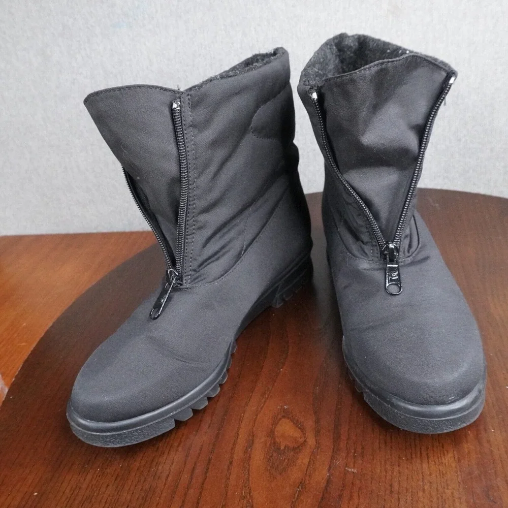 Toe Warmer Boots Women's‎ 7.5 M Black Waterproof Insulted Winter Snow Zip Front